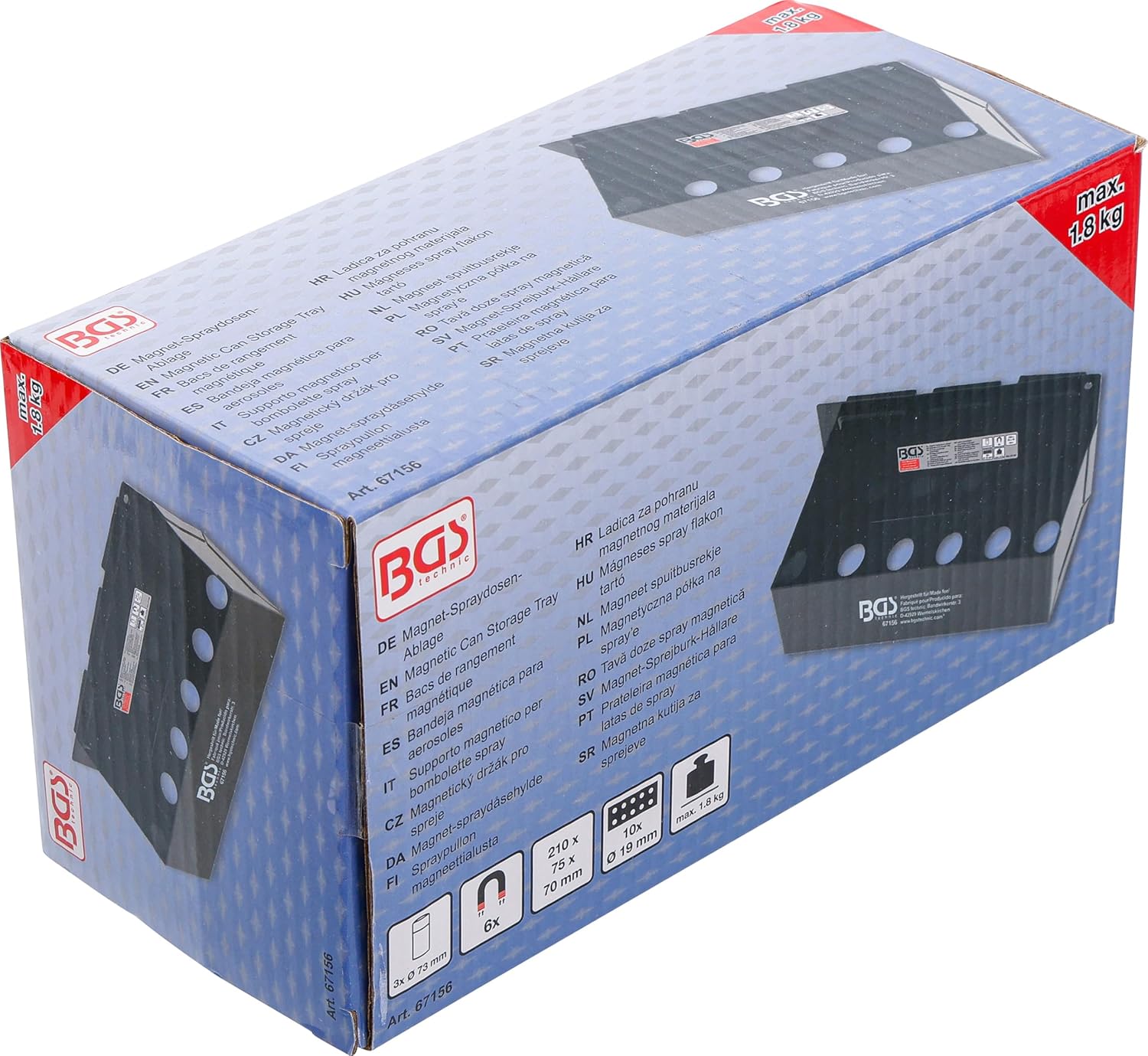 Detalle 2 de BGS 67156 Magnetic Can Storage Tray 210 mm