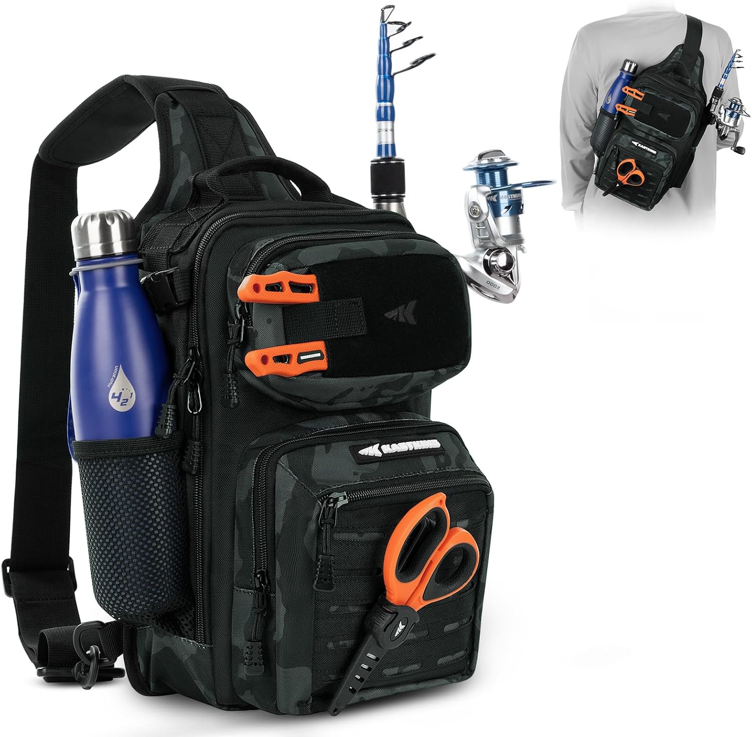Thumbnail 6 de KastKing BlowBak Tactical Sling Tackle Bag (Lightweight Fishing Backpack Storage)