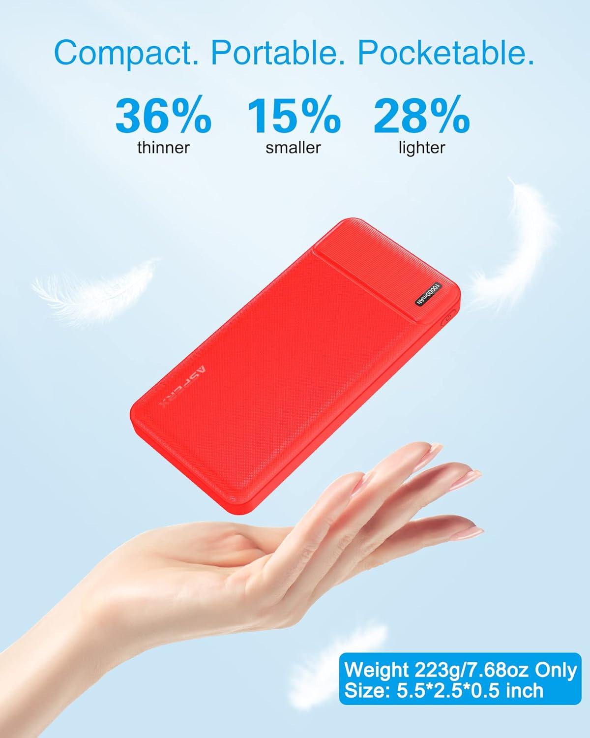 Detalle 2 de AsperX 10000mAh Power Bank 2-Pack