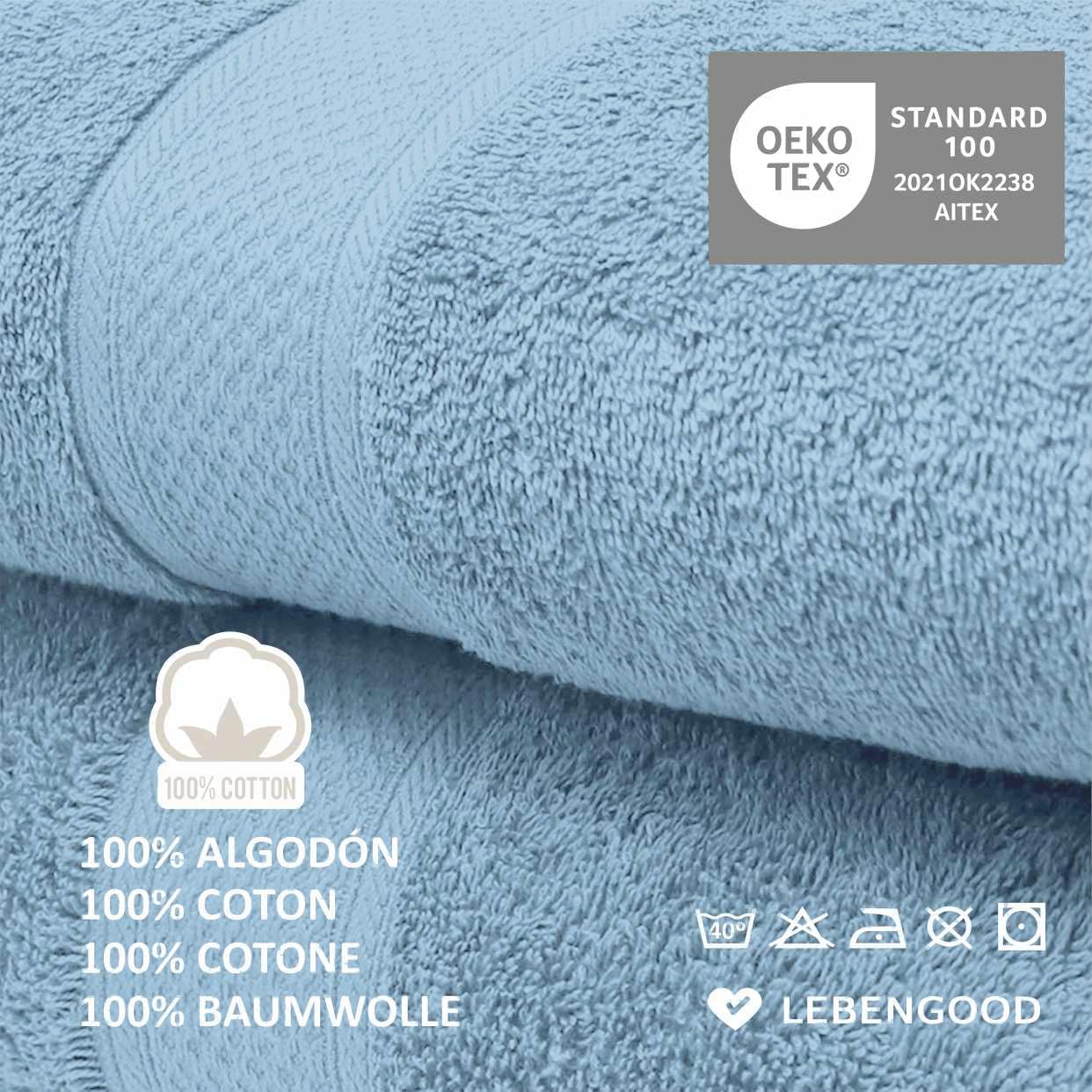 Detalle 2 de LEBENGOOD Lot 8 serviettes de bain 70x140
