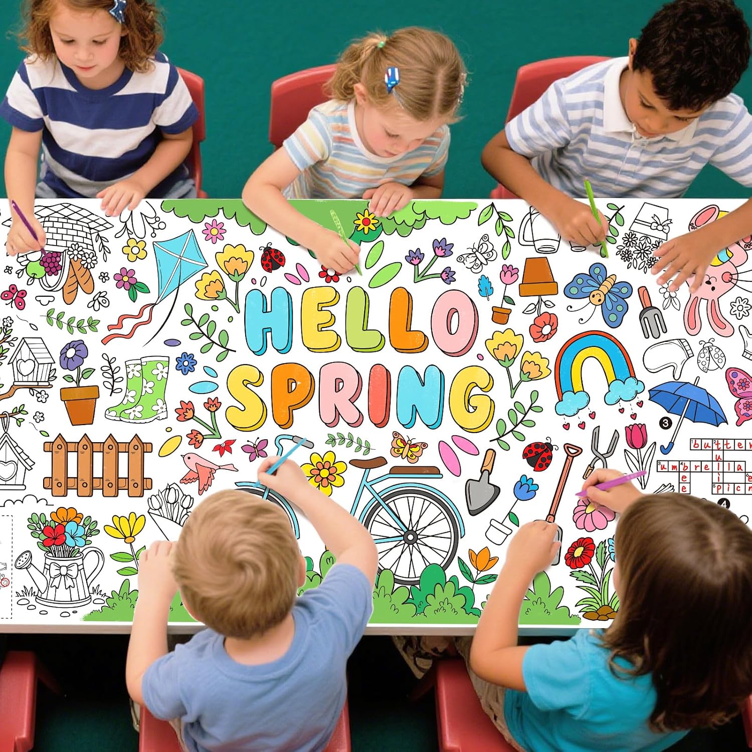 Thumbnail 6 de Gatherfun Hello Spring Giant Coloring Poster