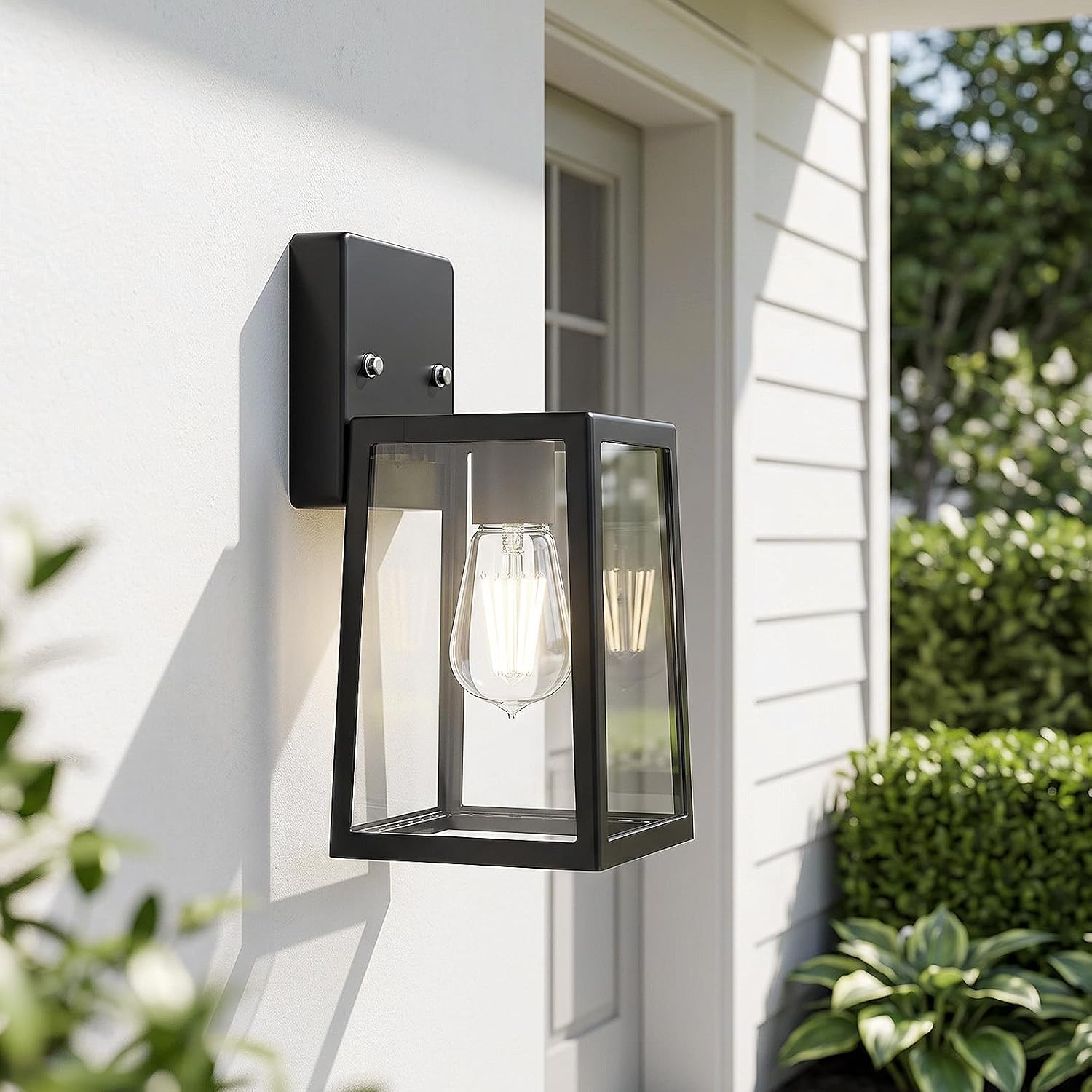 Detalle 2 de Onforu Outdoor Wall Light, Black Metal