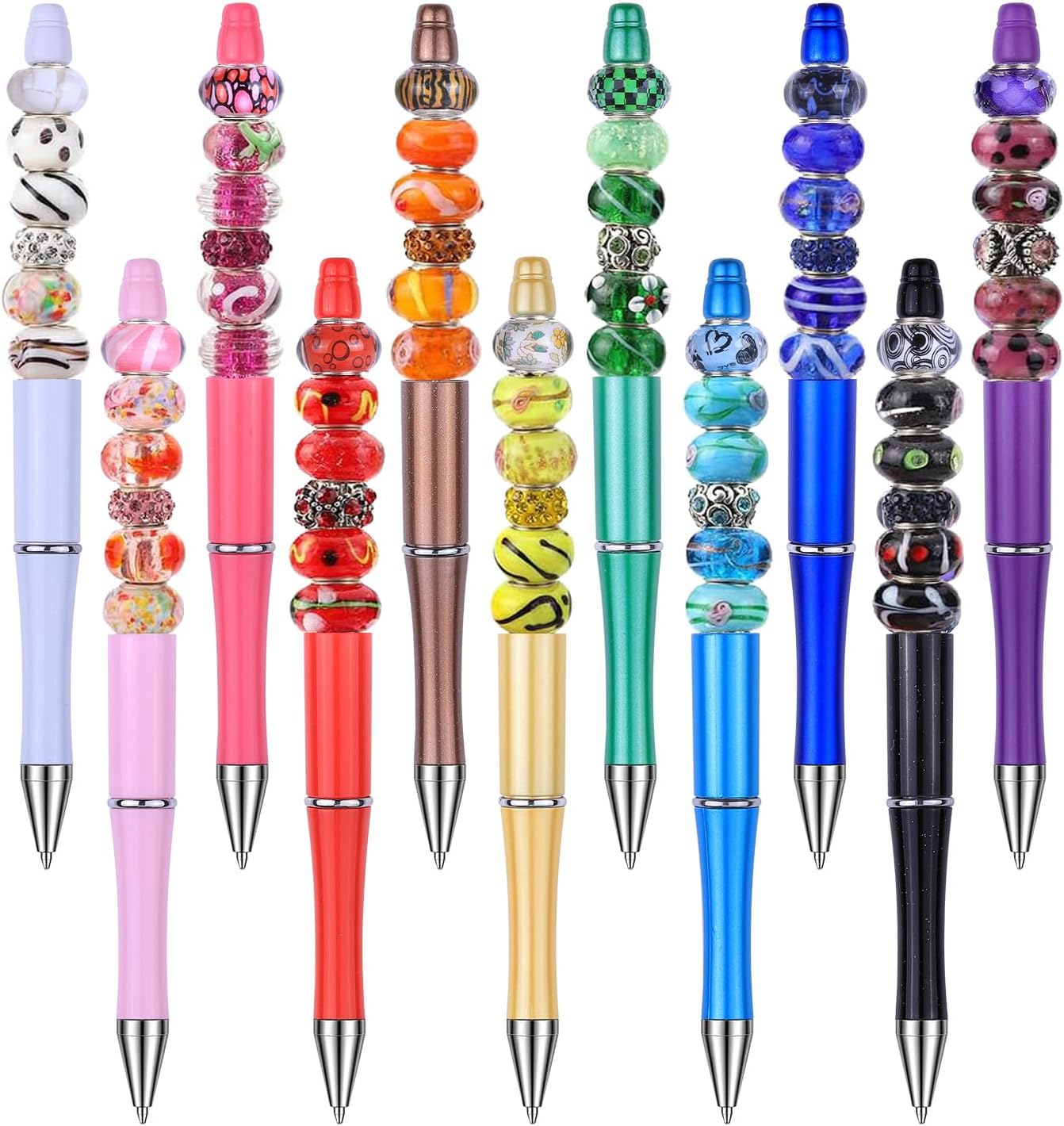 Detalle de AIPRIDY ガラスビーズ 50個セット 花柄ミックスカラー・5mm大穴・銀色の真鍮芯