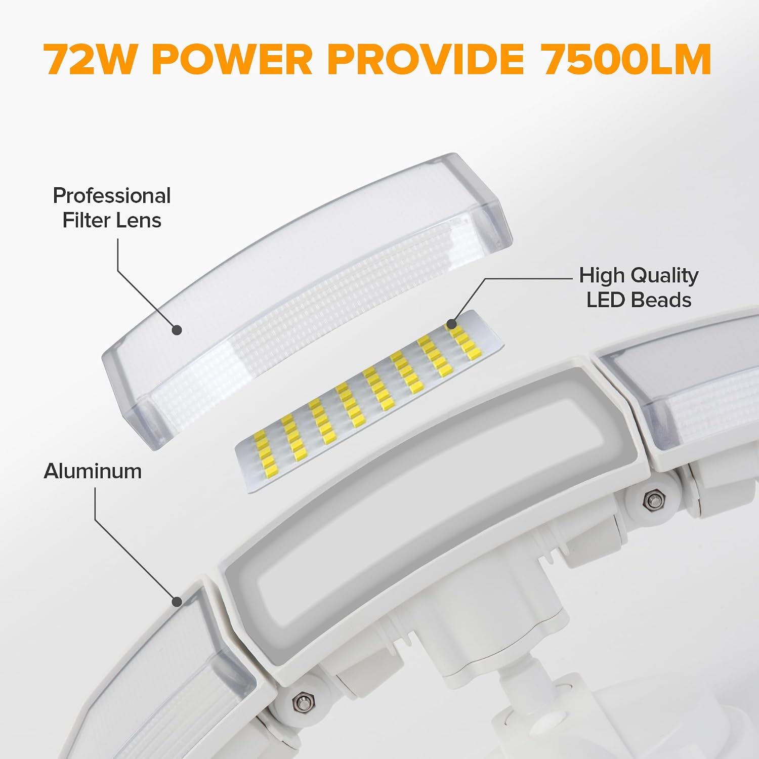 Detalle de LUTEC 76328010xx 3-Head LED Security Light, 72W, 5000K, IP65