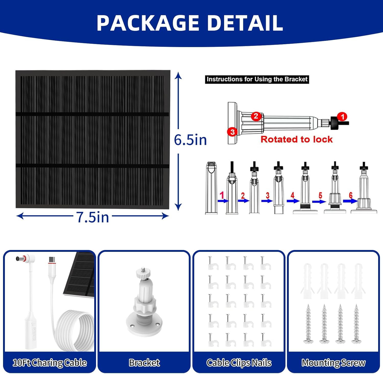Thumbnail 2 de Solar Panel Charger 5W Ring Camera Solar