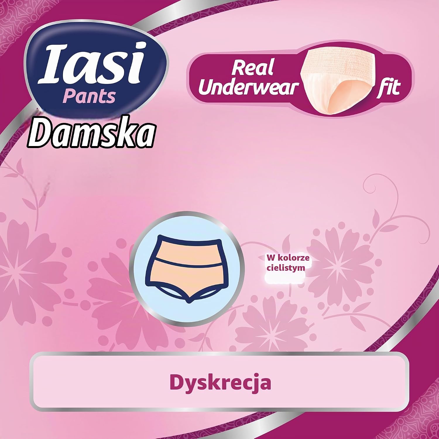 Detalle 1 de IASI LADY Pants, chłonne majtki na nietrzymanie moczu, rozmiar M, 12 sztuk