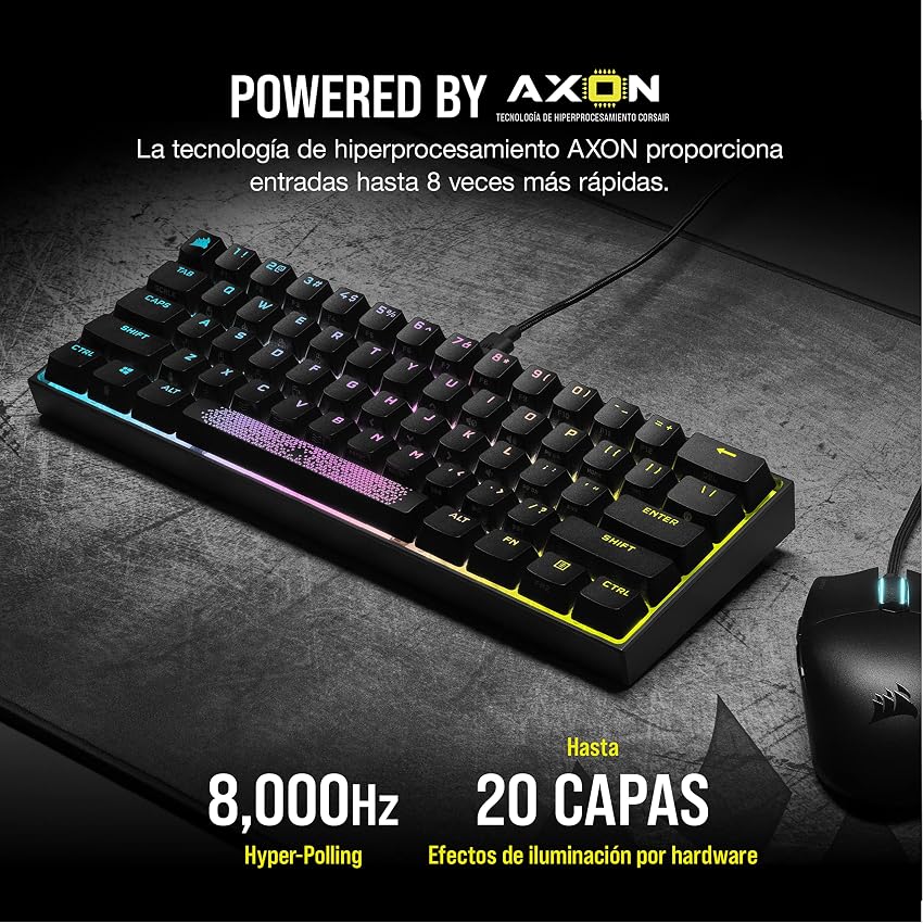 Detalle 2 de Corsair K65 RGB MINI Teclado mecánico 60% ⌨