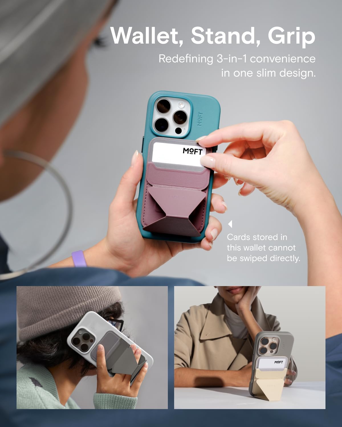 Thumbnail 2 de MOFT Magnetic Wallet Stand (MOVAS Vegan Leather) for iPhone 17/16/15/14/13/12 Series with MagSafe