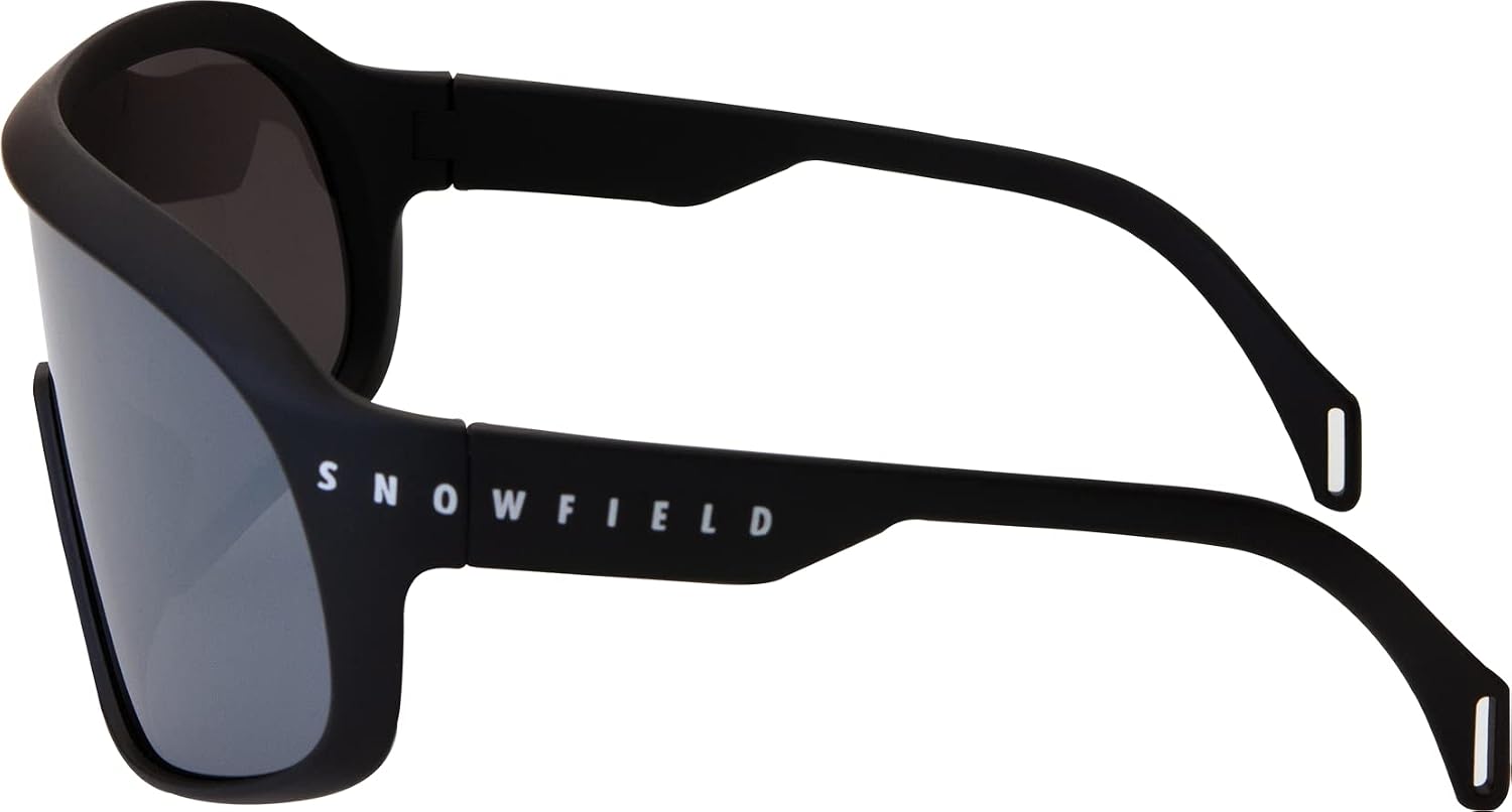 Detalle de SNOWFIELD F3 スポーツサングラス 偏光スモーク・シルバーミラー、大きめフレーム