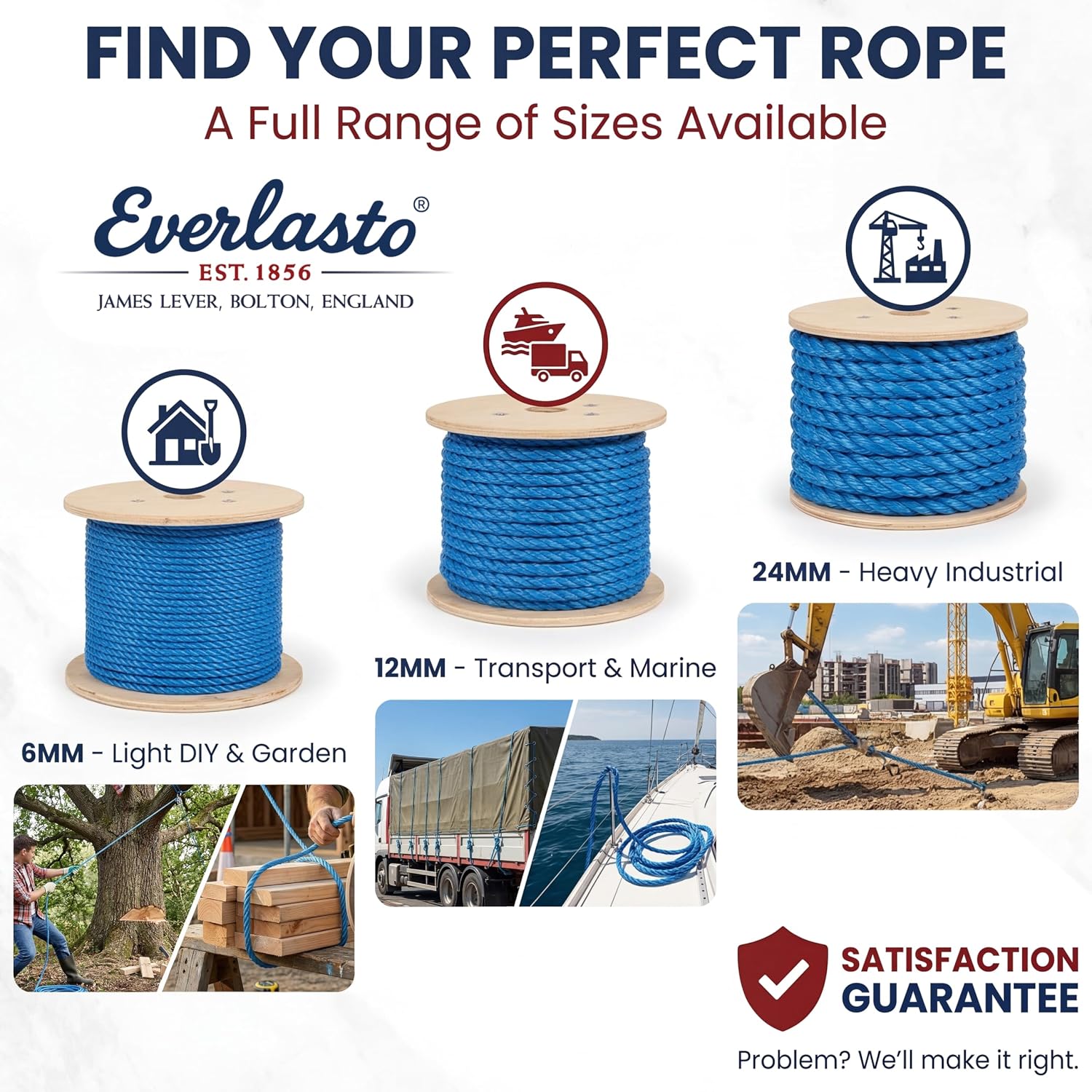 Thumbnail 6 de EVERLASTO 100M Blue Polypropylene Rope 6mm
