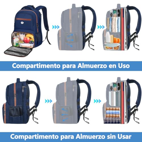 Detalle de MATEIN Mochila Portátil 17 Pulgadas para Hombre – Impermeable y con Compartimento Térmico