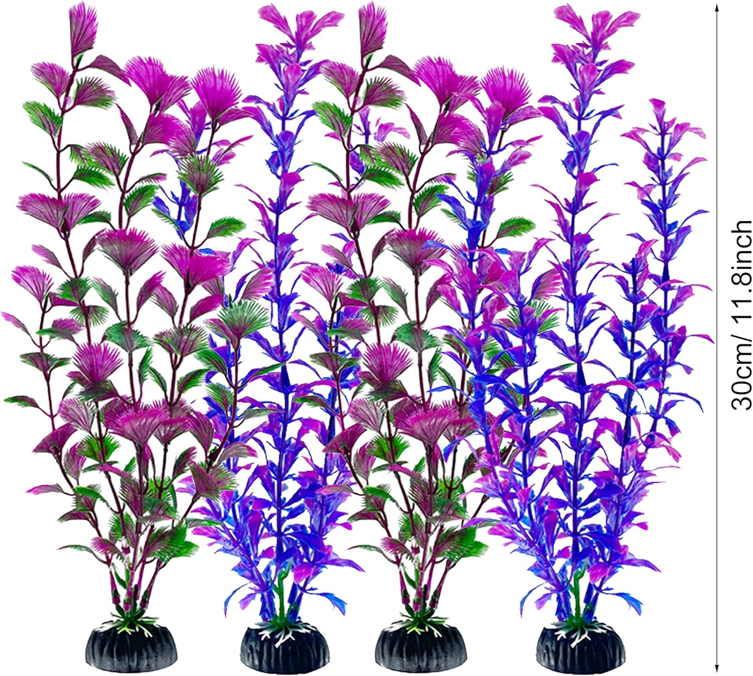 Thumbnail 1 de Cayway 37 PCS Aquarium Artificial Aquatic Plants (Mixed Plastic Plants) with Bases for Fish Tank Decoration