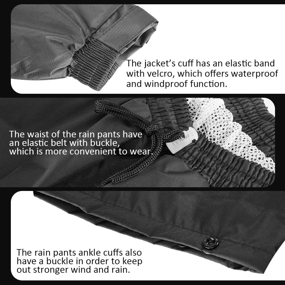 Thumbnail 6 de ILM Ilm-rs02 Motorcycle Rain Suit, Men’s X-Large, Grey, 6 Pockets