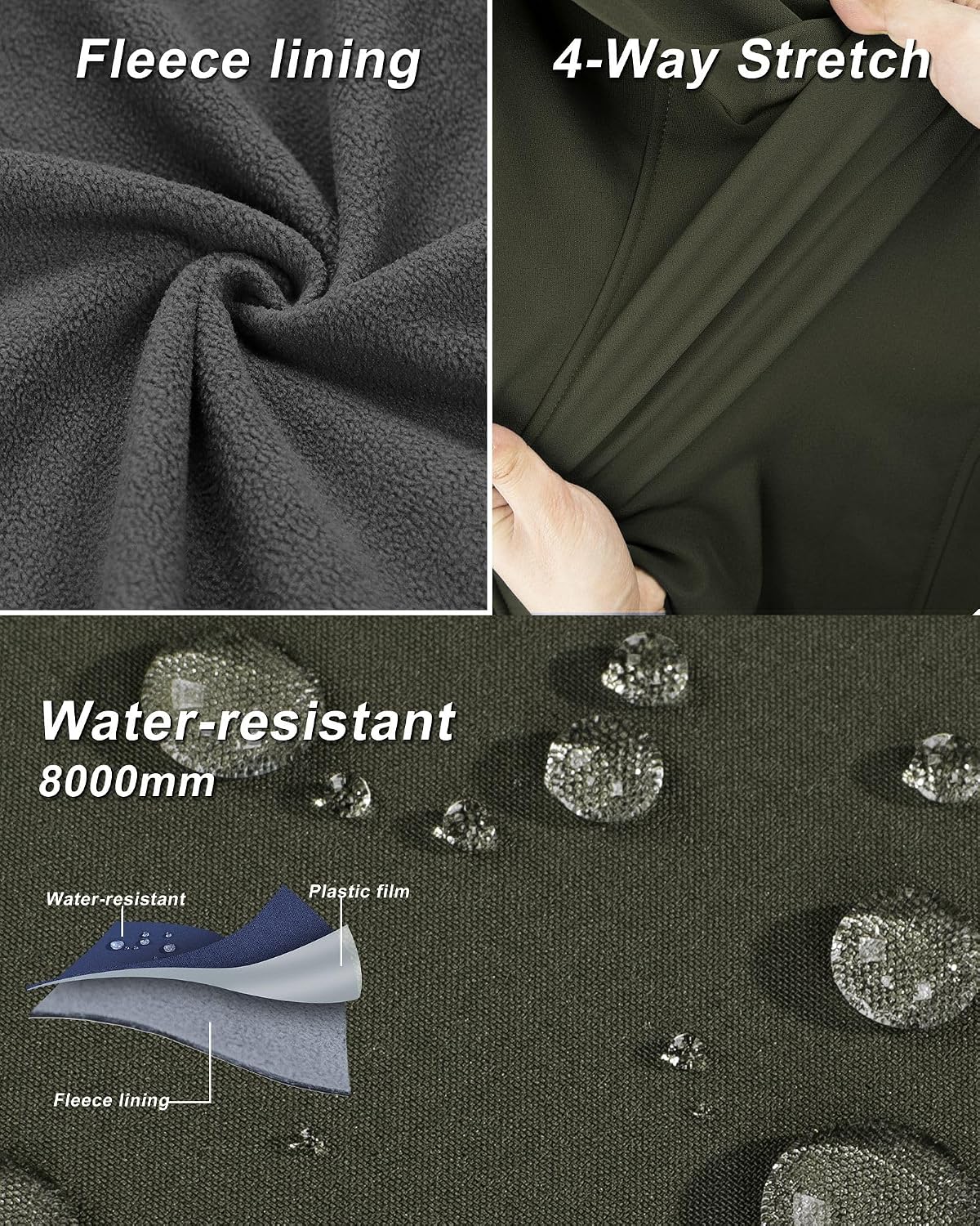 Detalle 2 de 33,000ft Damen Softshell-Weste mit abnehmbarer Kapuze – wasserdicht, winddicht, mit Fleece-Futter und 5 Taschen
