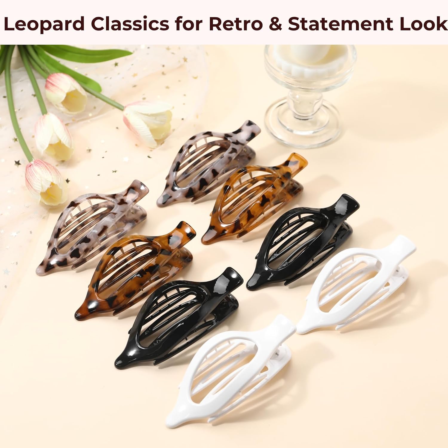 Detalle 1 de Flat Tortoiseshell Hair Clips, 8-Pack