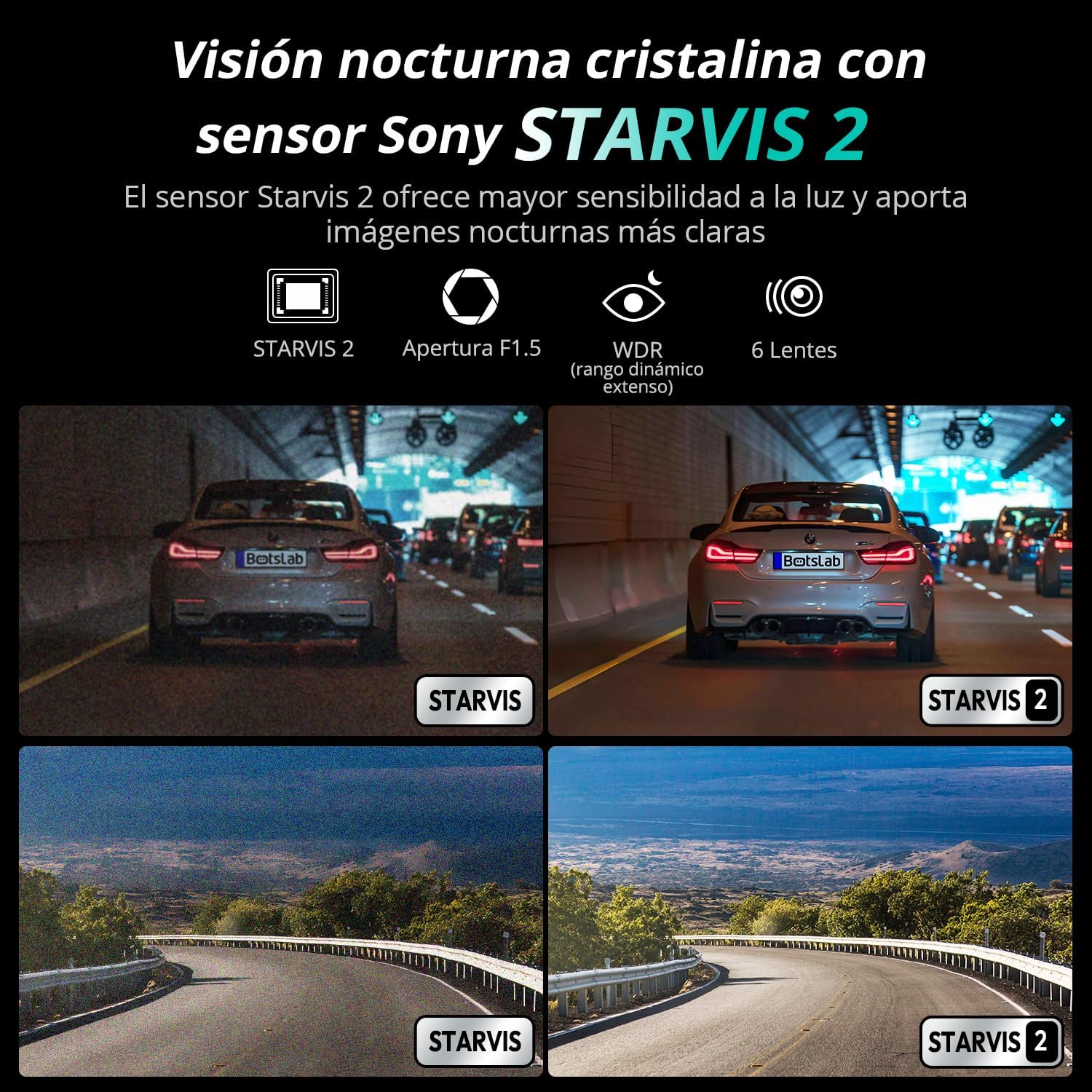 Detalle de BOTSLAB 4K Cámara Doble salpicadero con GPS