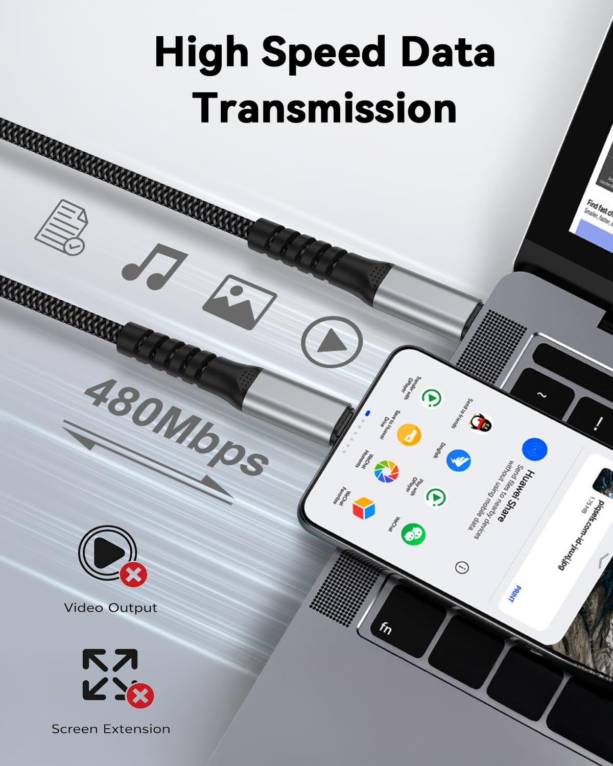 Thumbnail 4 de BLITEZZ USB-C to USB-C Charger Cable 2m (2-Pack) with PD up to 60W