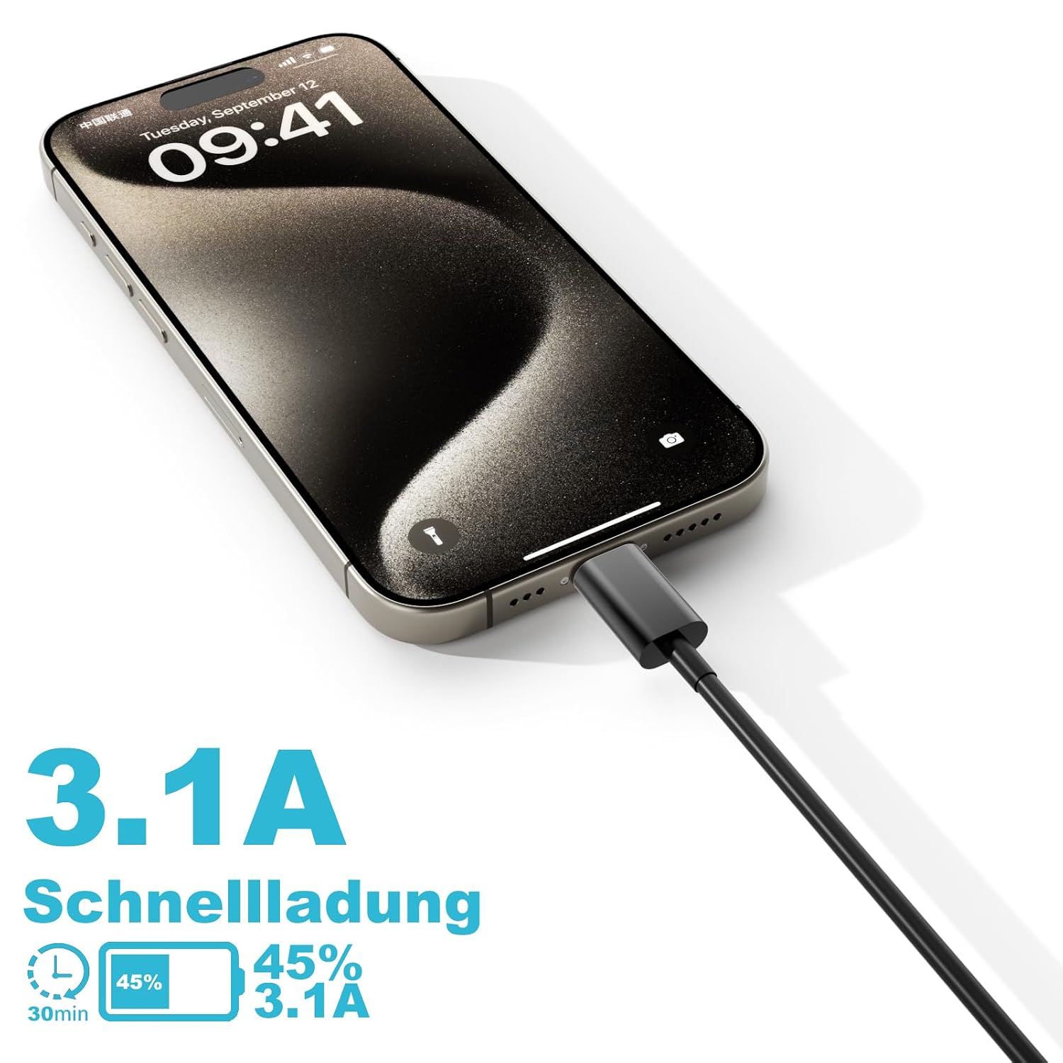 Thumbnail 2 de ANSEIP USB C Ladekabel 1M – CarPlay Kabel für iPhone 15/16, USB-A zu USB-C, kompatibel auch mit iPad & Co.