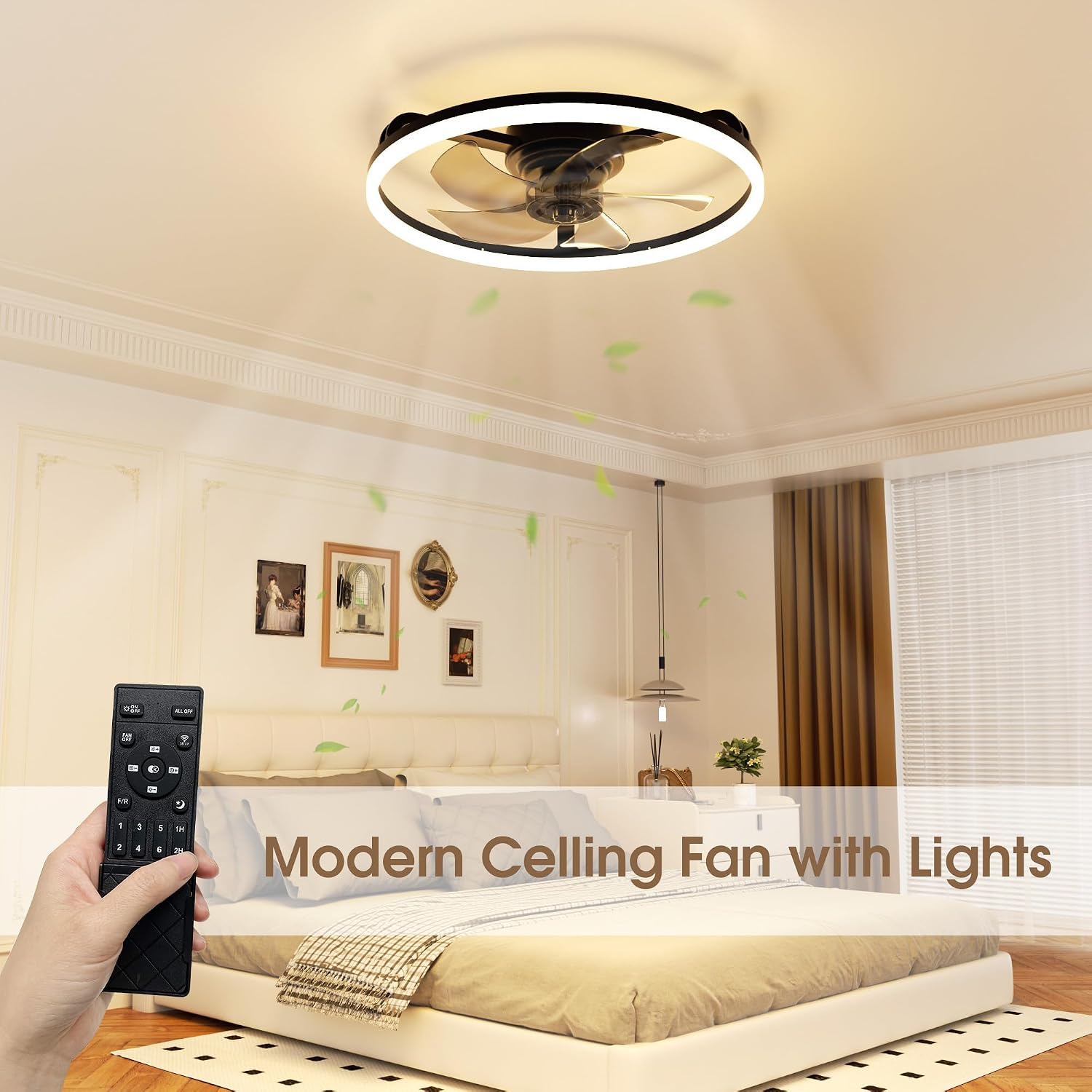 Thumbnail 5 de NIORSUN Ceiling Fans with Lights and Remote (50cm, 6 Speeds, 3000K–6500K Dimmmable, 3600LM)