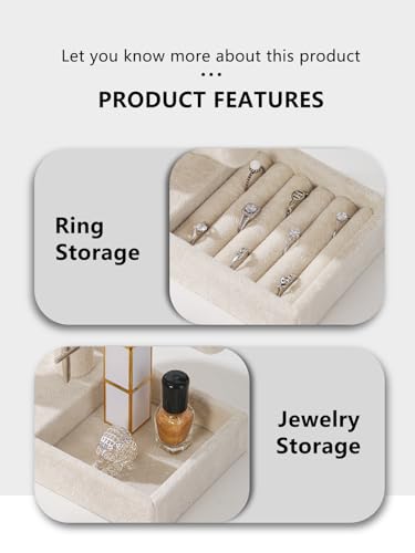 Detalle de Coward 2-Tier Organizer for Necklaces and Bracelets (Beige, Without Lid)