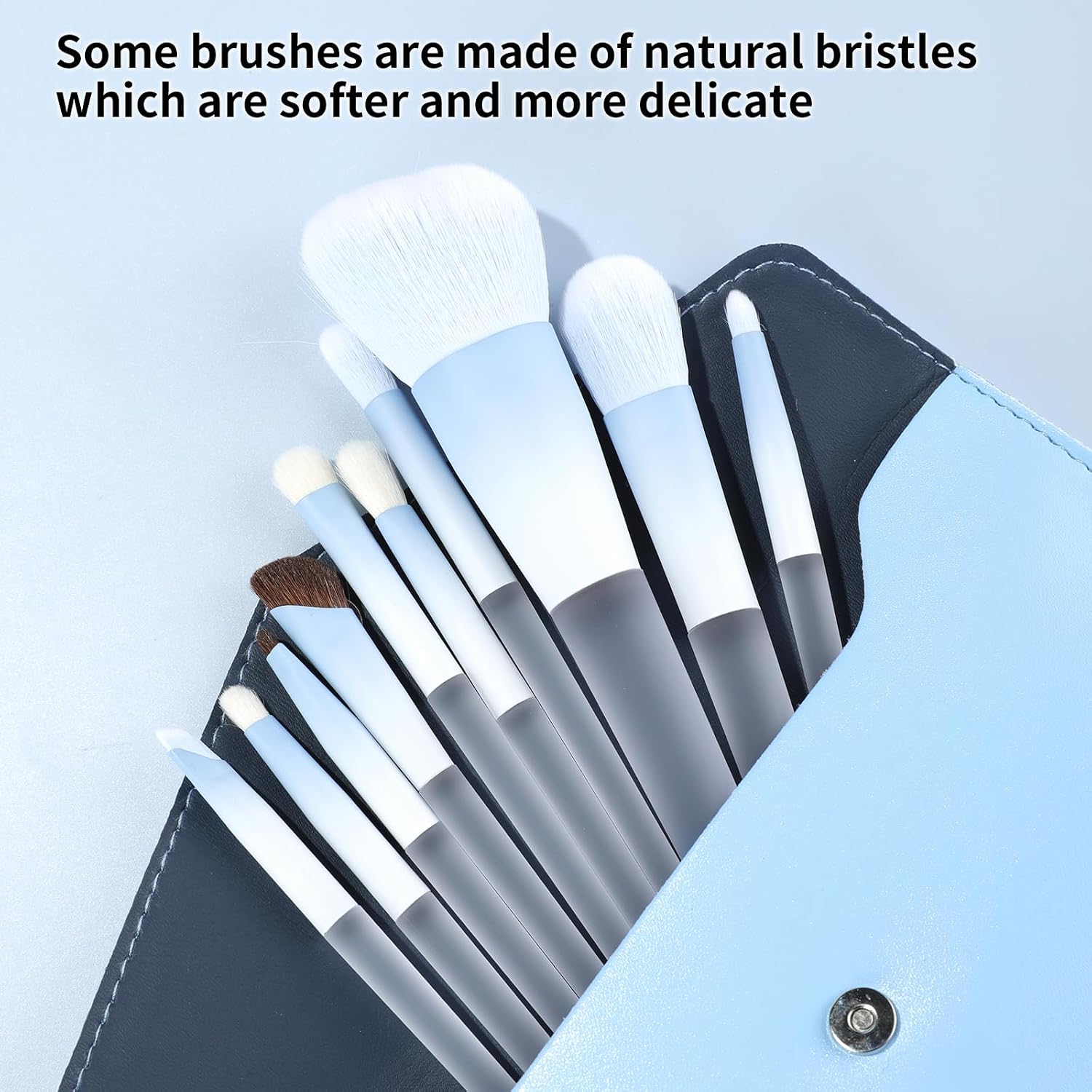 Detalle 2 de MSQ Makeup Brush Set, 10 Pieces with Dual-Fibre Bristles and Carrying Bag