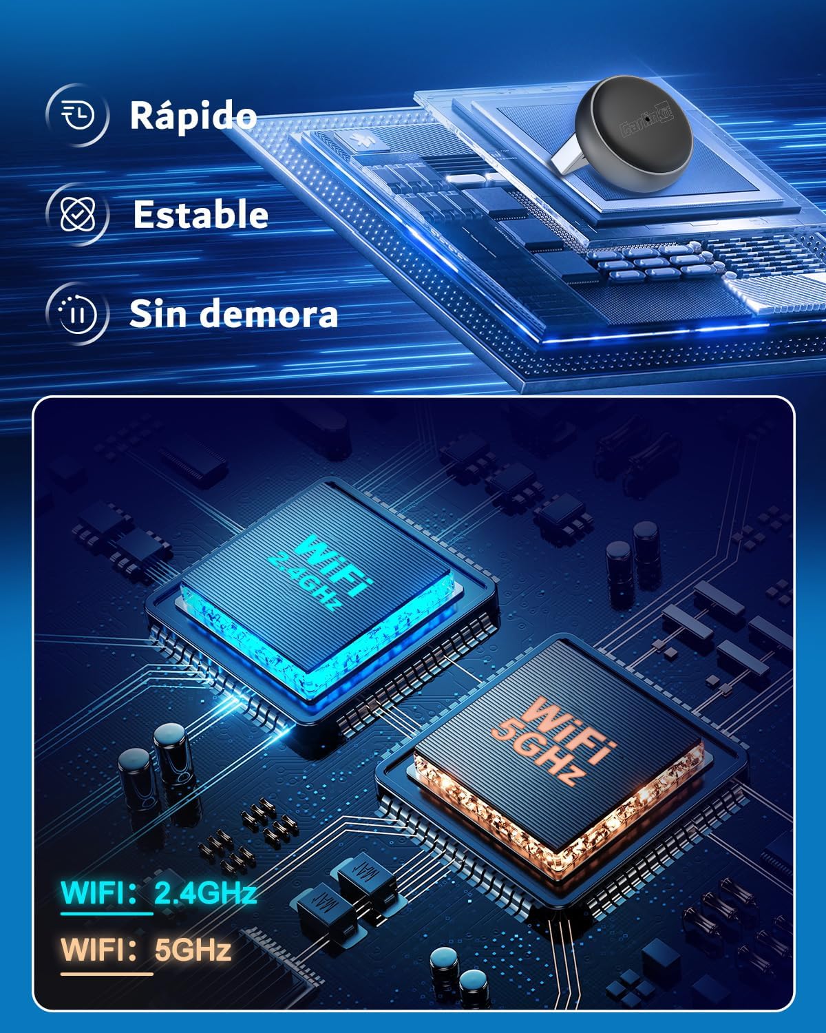 Detalle de Carlinkit Mini Ultra 3 Adaptador inalámbrico 1 año