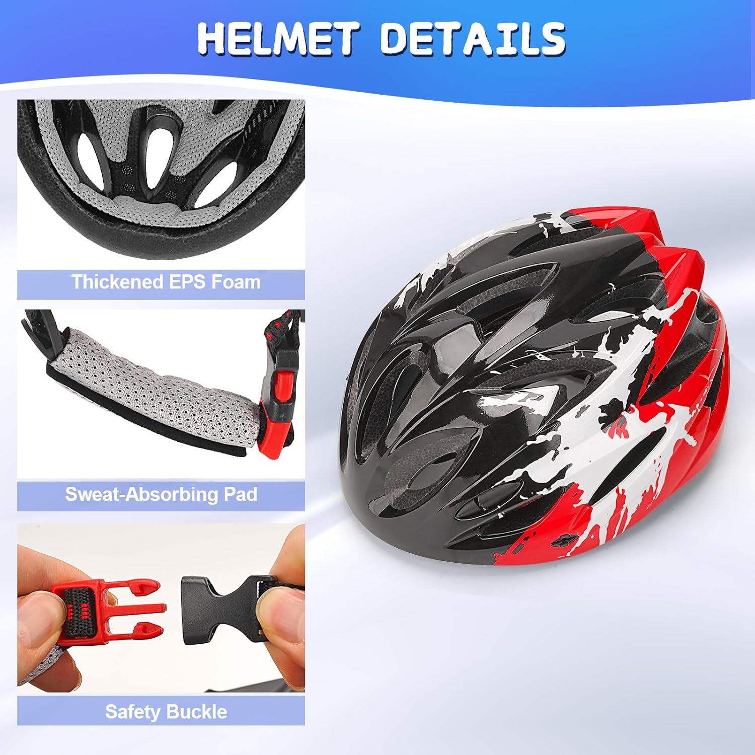 Thumbnail 4 de DmTown Kinderfahrradhelm verstellbar 50–58 cm (3–14 Jahre) – Multisport für Fahrrad, Skate & Roller