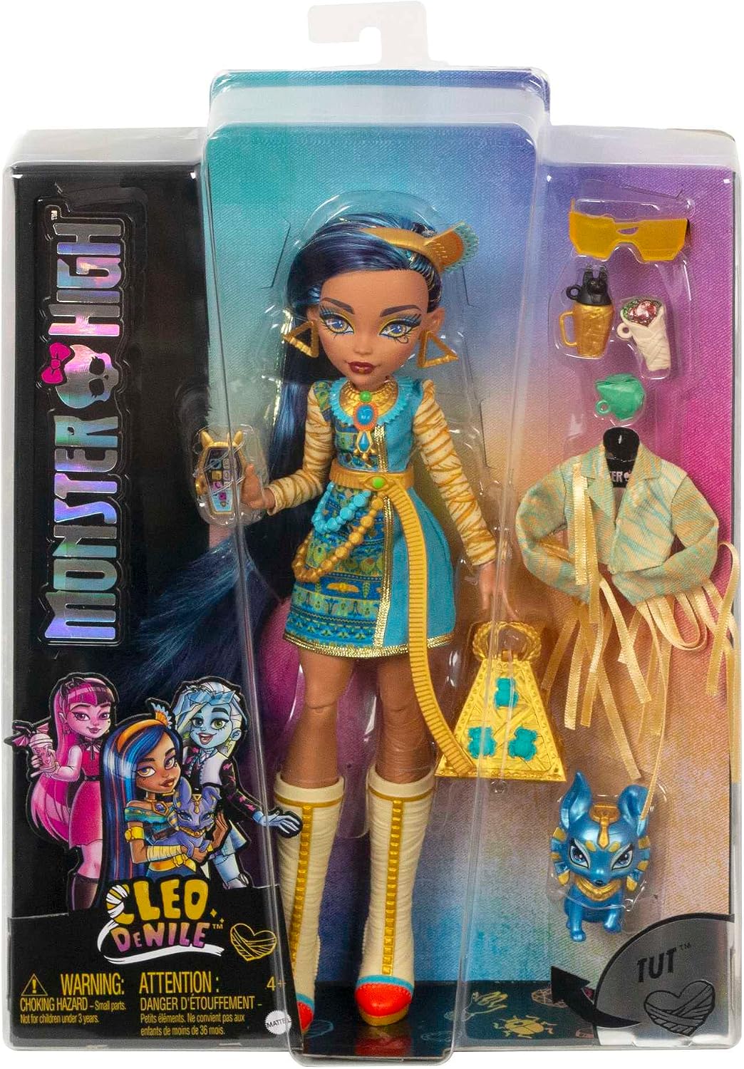 Thumbnail 5 de Monster High Cleo De Nile HHK54 modedocka med hund och accessoarer