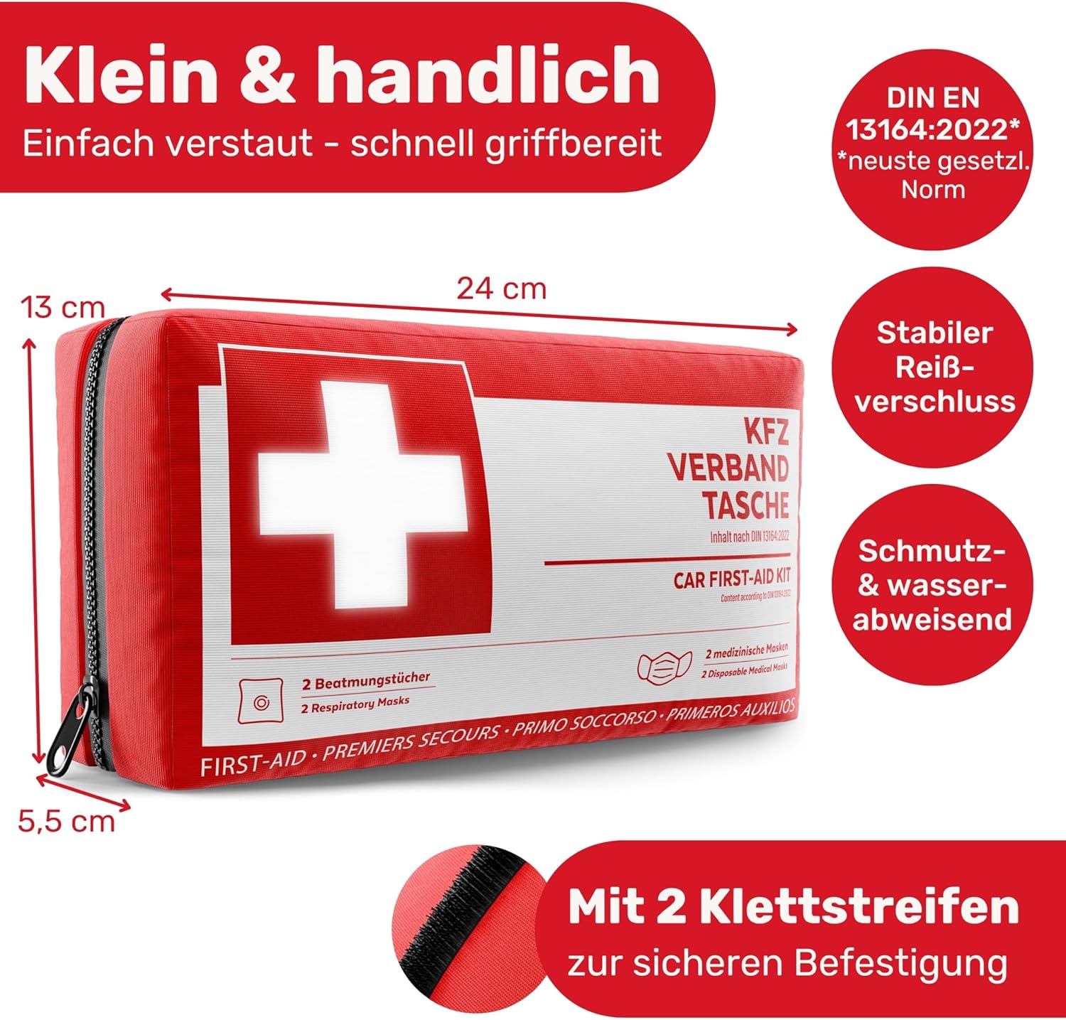 Thumbnail 5 de KFZ Verbandskasten DIN 13164:2022 Erste Hilfe Set 🚑