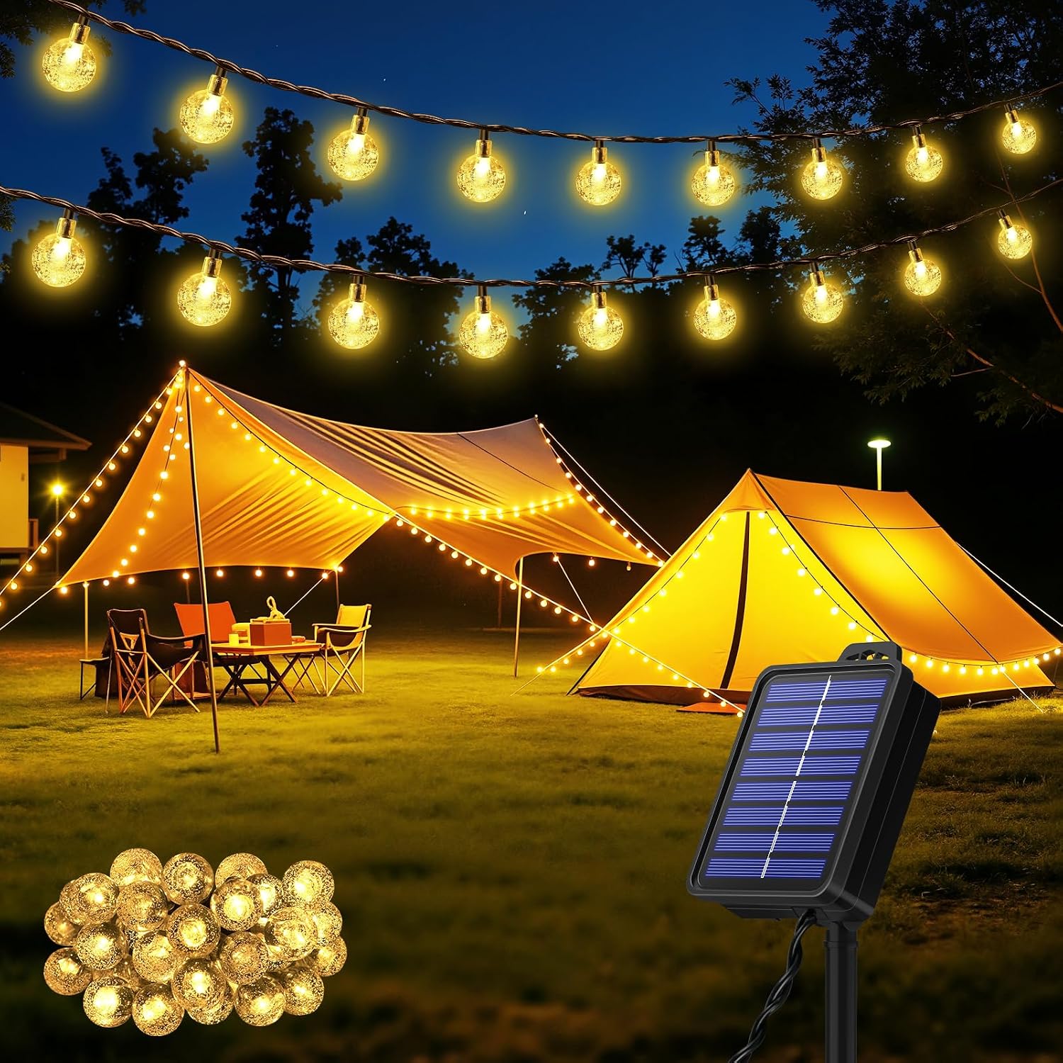 Detalle de Realky Catena Luminosa Solare da Esterno 30 LED 8,1 m con 8 modalità e memoria, IP65