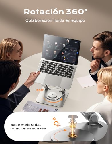 Detalle de Glangeh Soporte Portátil de Mesa 360° Giratorio para Portátiles 10"-16