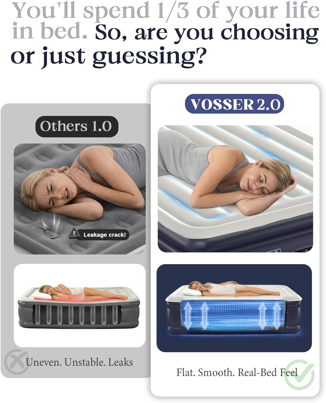 Thumbnail 1 de VOSSER Air Mattress Queen with Built-in Pump