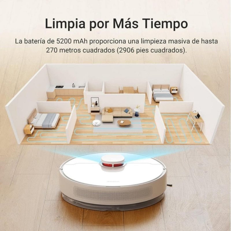 Detalle de Dreame D10 Plus Robot Aspirador + Estación de Vaciado Automático: autonomía y limpieza sin intervención