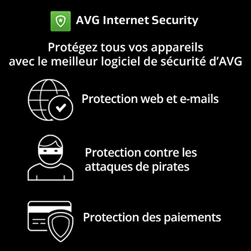 Detalle de AVG Internet Security 2026 – Antivirus pour 10 appareils (1 an) avec code d’activation envoyé par email