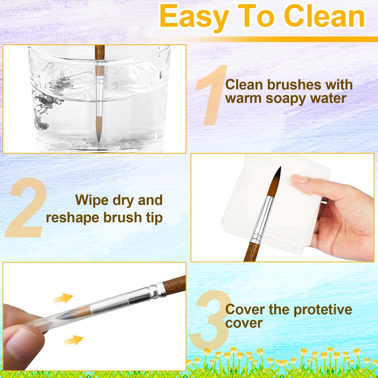 Thumbnail 5 de Paint Brushes Set 12 Pcs with Wooden Handle 🖌️