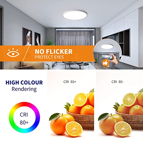Detalle de Osairous Lámpara de Techo Ø30 cm – LED 24 W, 2160 lm, 6500 K, IP44