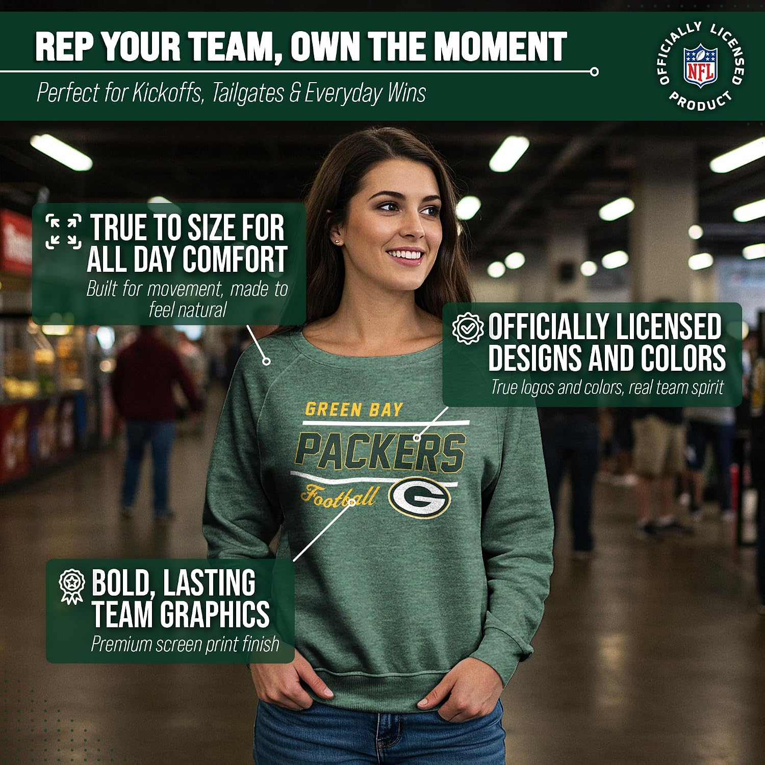 Detalle 1 de NFL Women's Crewneck Sweatshirt, French Terry