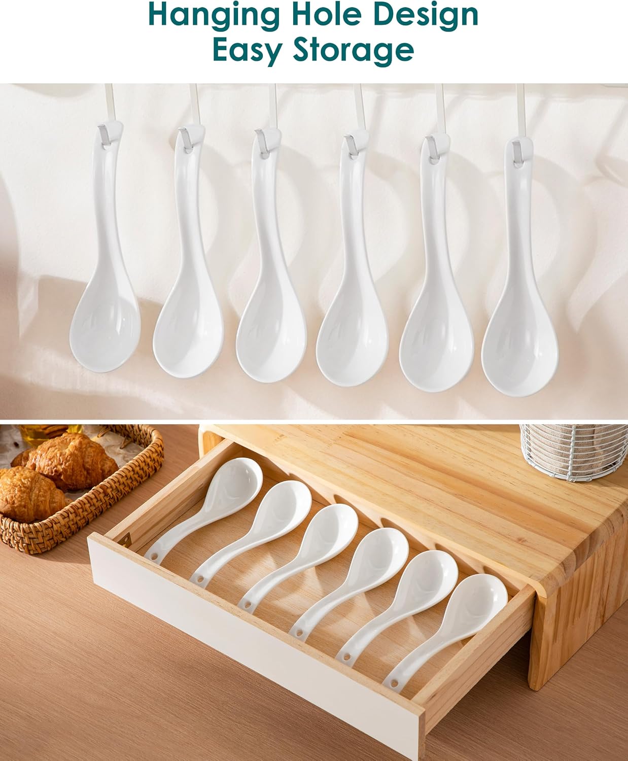 Thumbnail 6 de vancasso Ceramic Soup Spoons, 6.5-Inch