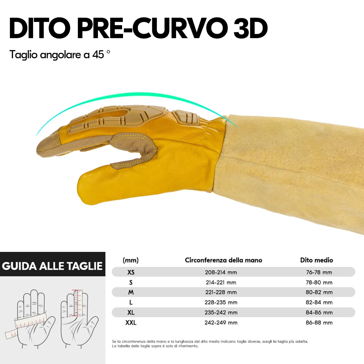 Detalle 2 de Vgo... Guanti da giardinaggio lunghi in pelle antispine, antiperforazione e antivibranti (1 paio)