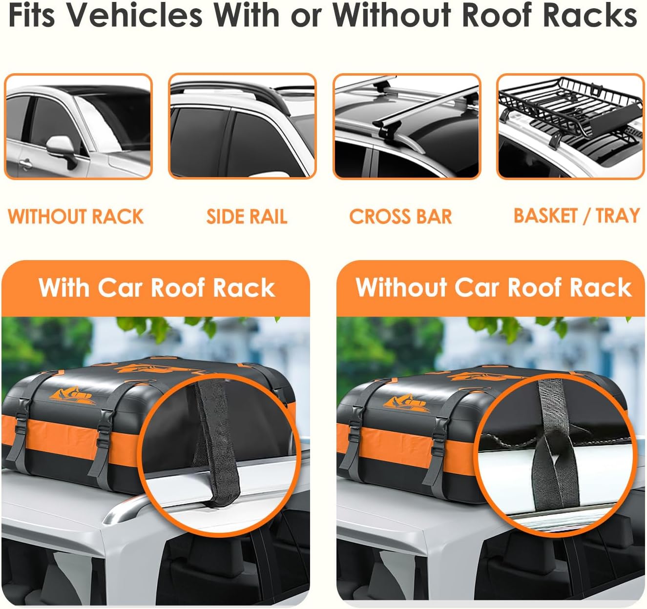 Detalle de BATSUVCER Car Rooftop Cargo Carrier Bag 20 Cubic Feet