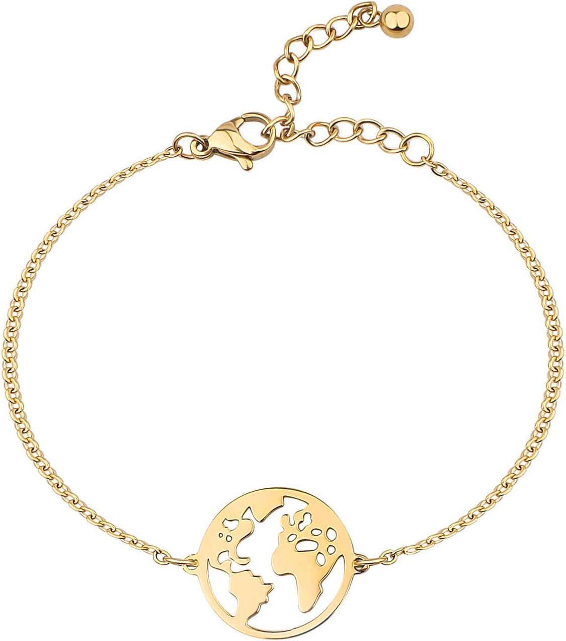 Thumbnail 6 de BONNYBIRD BonnyWorld wasserfestes Weltkugel-Armband aus Edelstahl (Silber, Gold & Roségold)