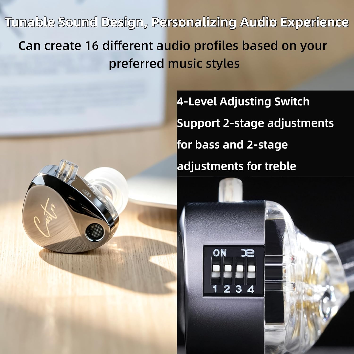 Detalle de KZ Castor In-Ear Monitors, Bass Edition with Dual Dynamic Drivers