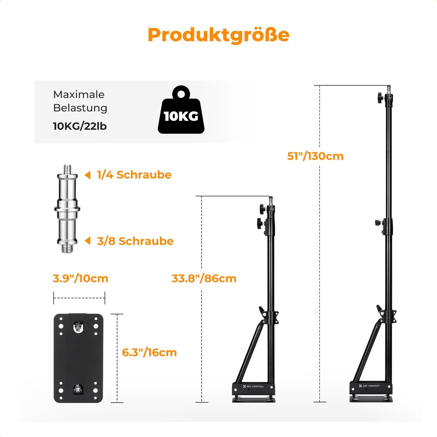 Detalle 2 de K&F CONCEPT Boom Arm 130 cm Wandmontage