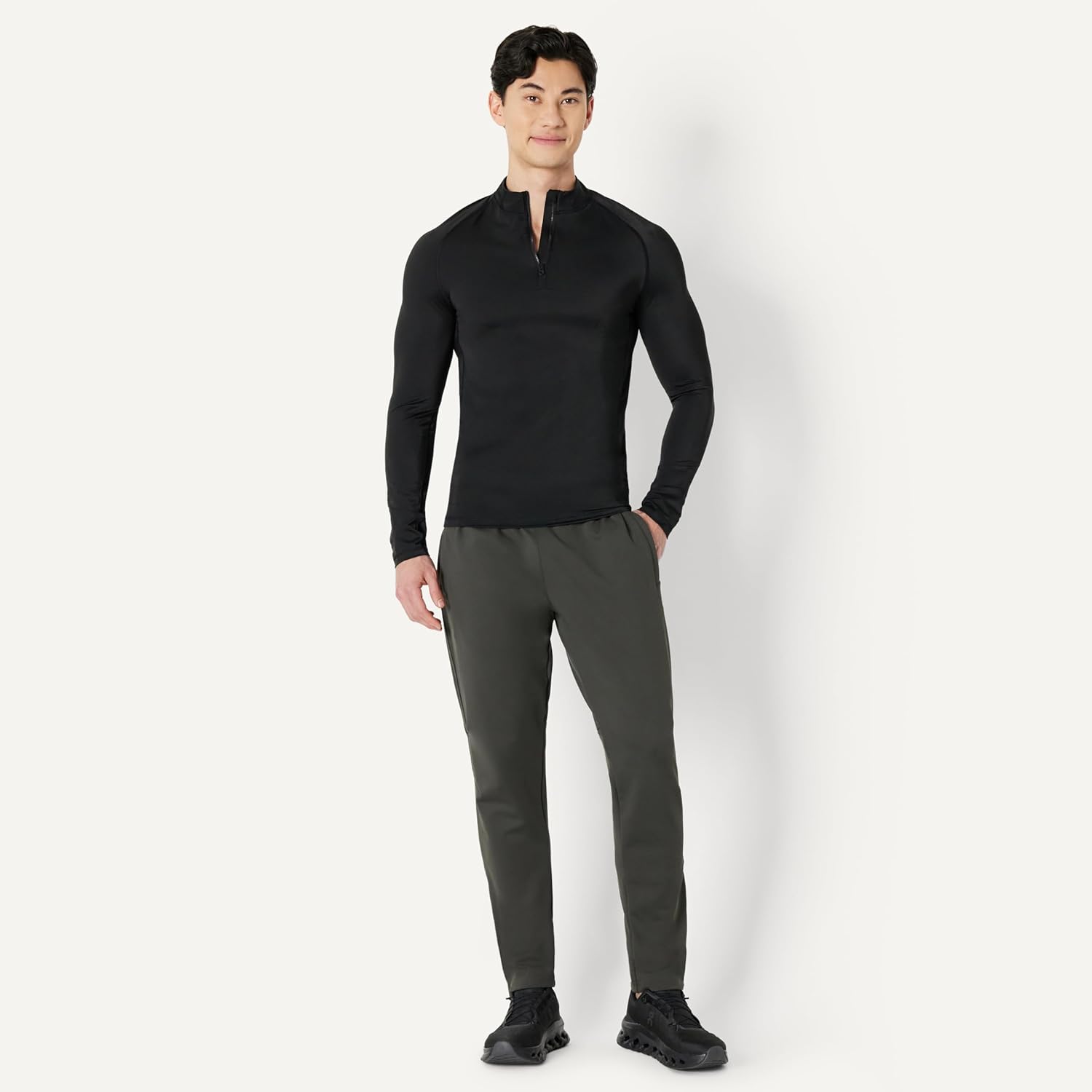Detalle de Amazon Essentials Men's Long-Sleeve Quarter Zip Rash Vest