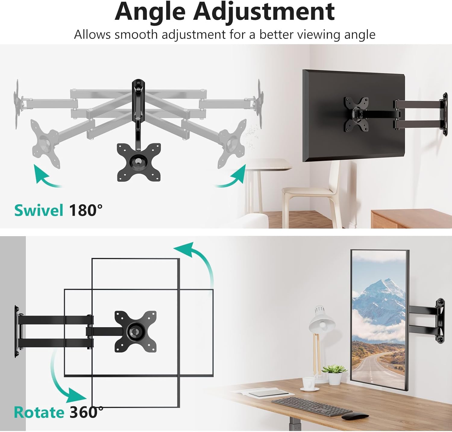 Thumbnail 2 de WALI 1330LM Full Motion TV Wall Mount for 13 to 32-inch TVs (VESA 75/100, up to 15kg)
