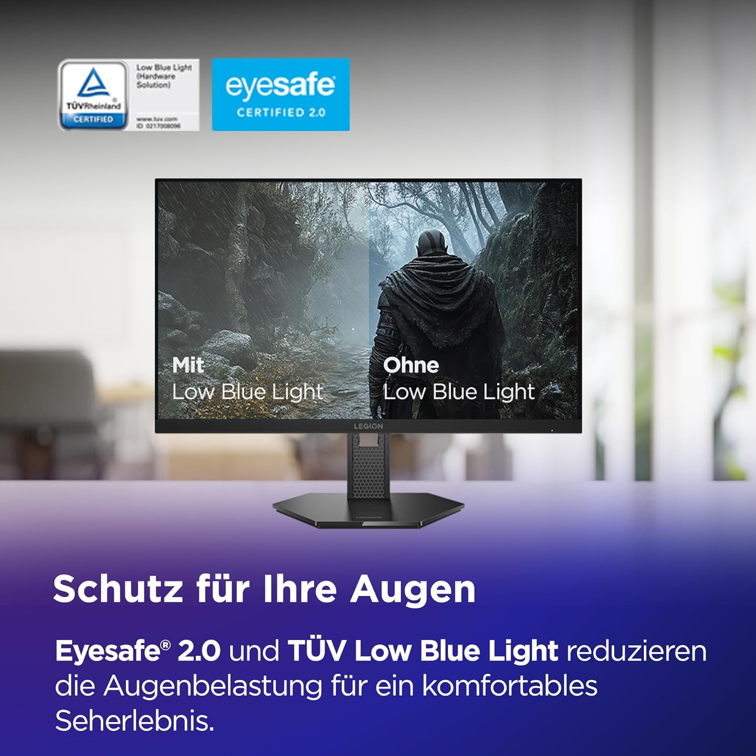 Detalle 2 de Lenovo Legion 27QD-10 – 27" QHD IPS-Gaming-Monitor, 240 Hz, 0,5 ms, USB-C/HDMI