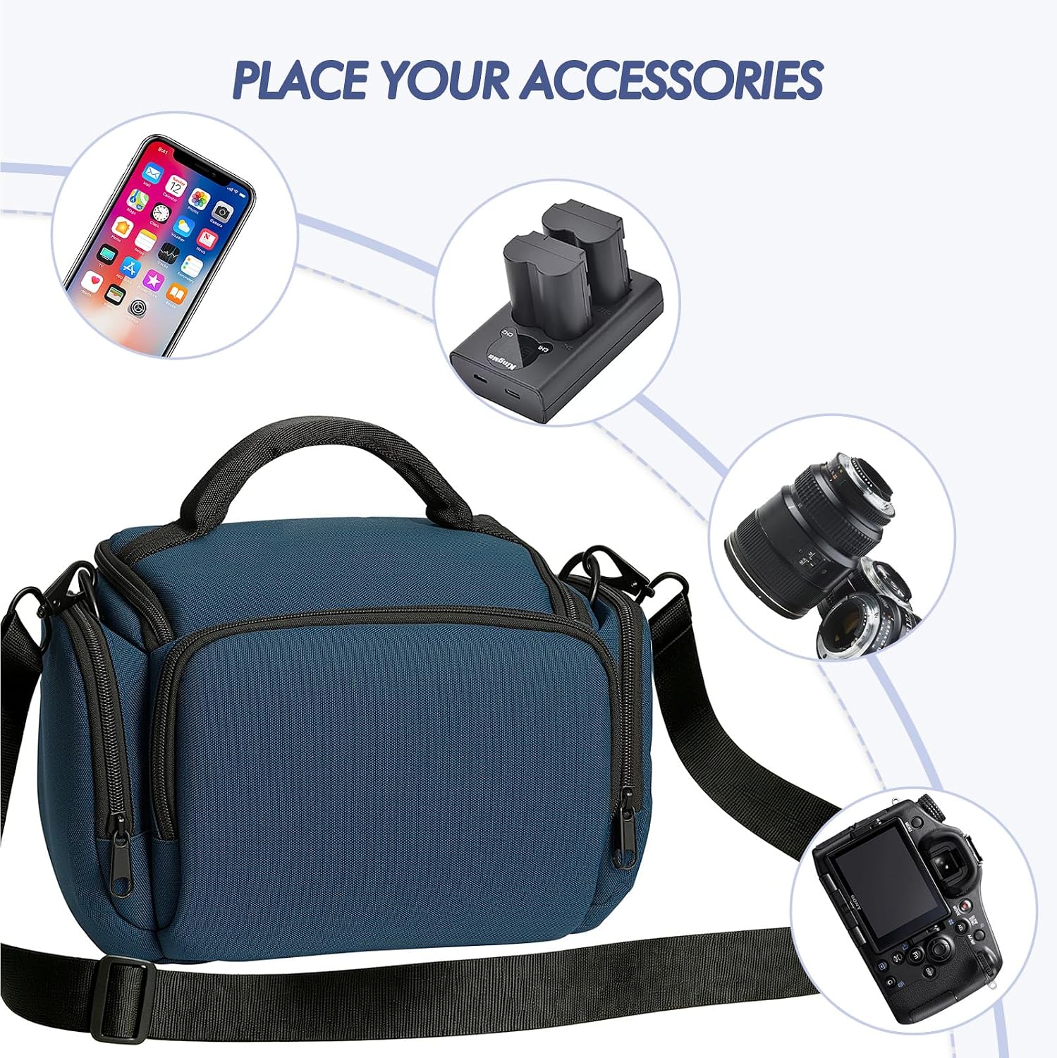 Thumbnail 3 de Winning SLR Cameras Case: Waterproof, Shockproof DSLR Bag for Major Brands (Blue)