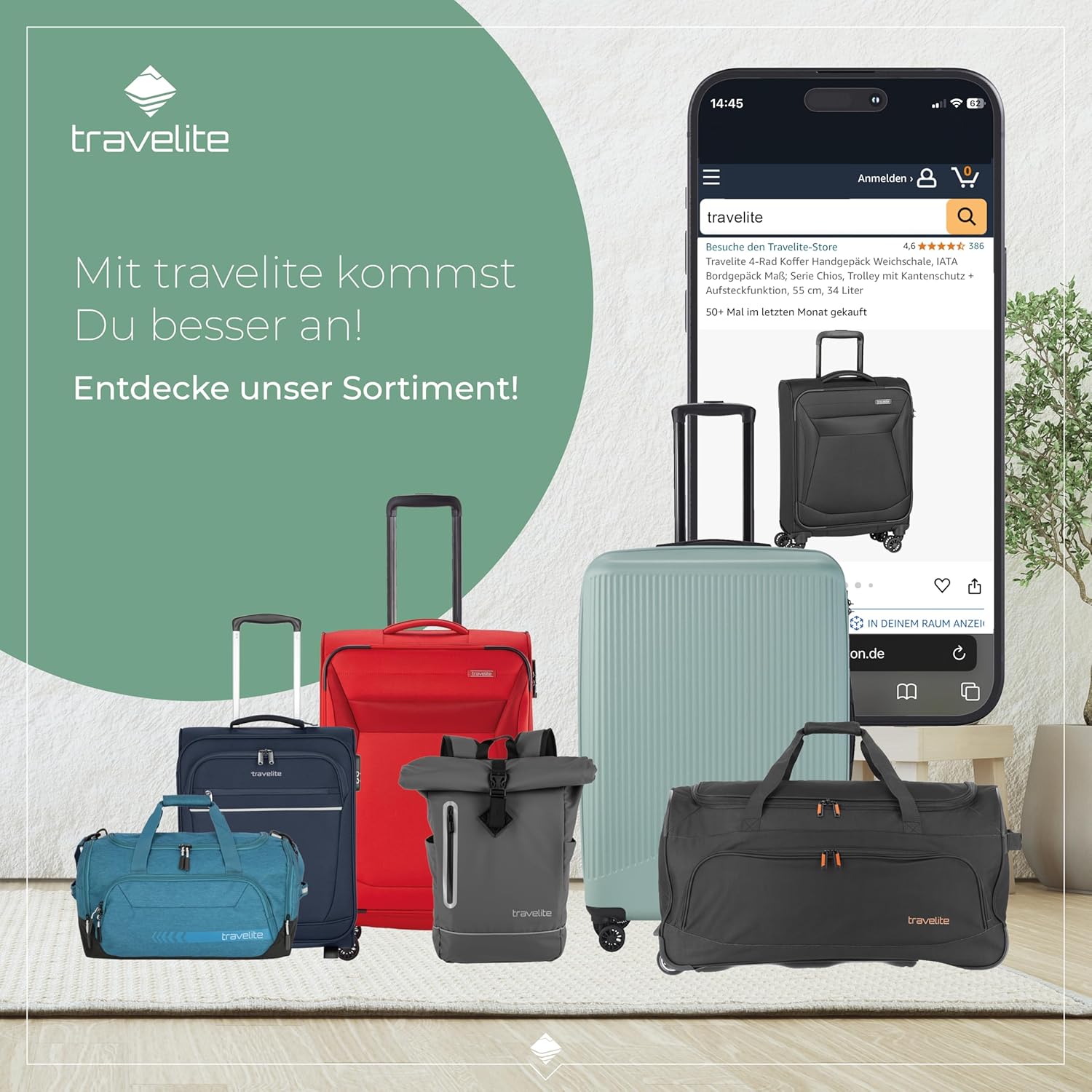 Thumbnail 6 de Travelite CHIOS 4-Rad Koffer Größe L – Weichschale, 90–97 L, 78 x 46 x 30 cm, TSA-Schloss, Dehnfalte, Kantenschutz