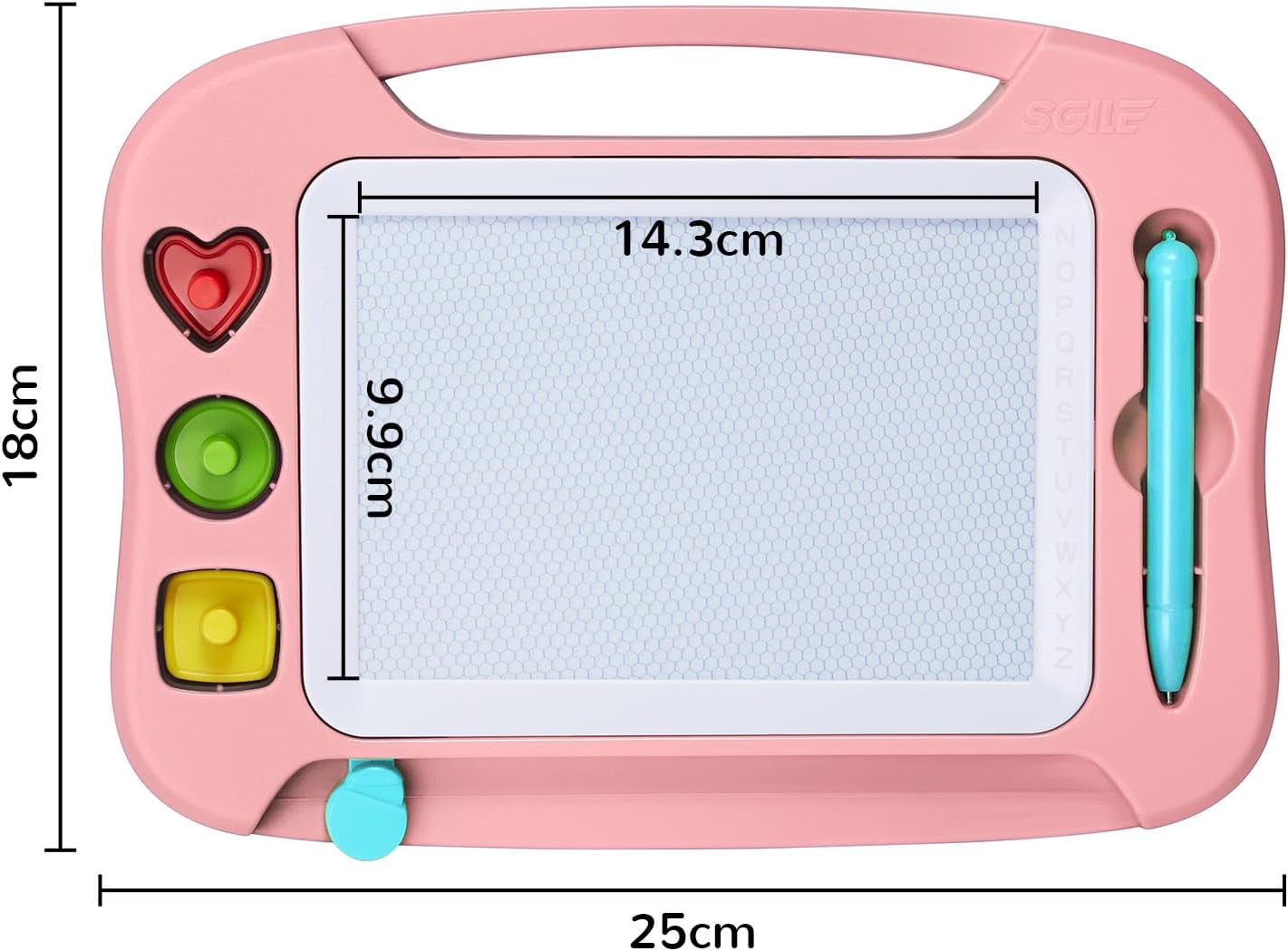 Thumbnail 1 de SGILE Magnetische Maltafel Zaubertafel für Kinder – Hellrosa, 4 Farbzonen, 3 Stempel, ABS-Kunststoff