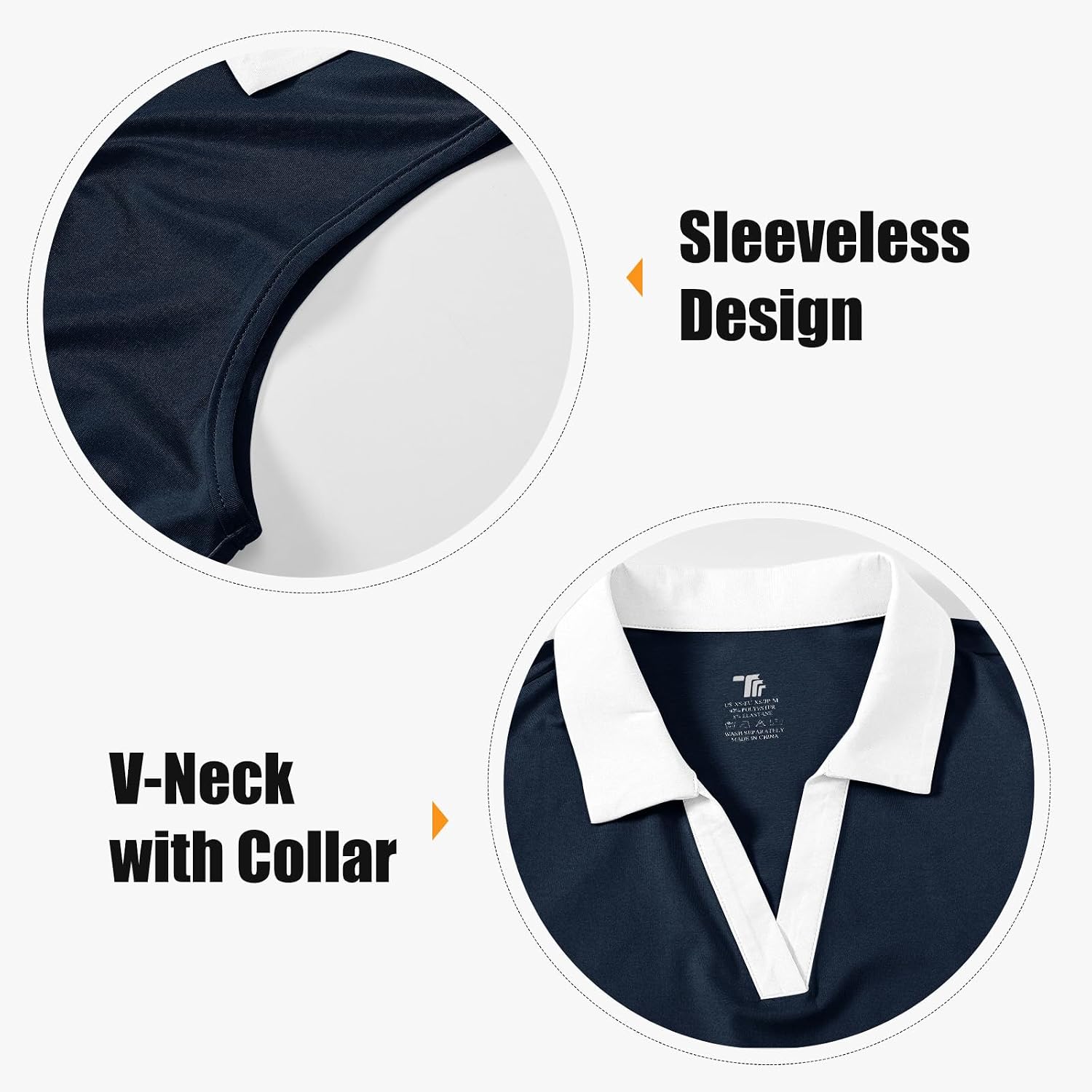 Detalle 2 de BGOWATU Women's Sleeveless Golf Polo Shirt UPF 50+